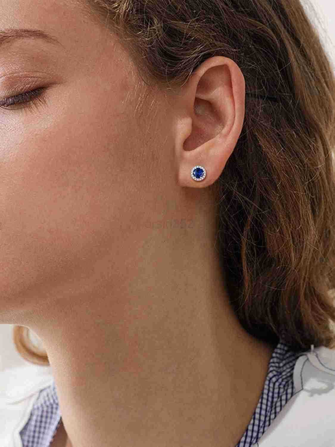 925 Sterling Silver HeartRoundPearEmerald Cut Birthstone Stud Earrings for Women Birthday JewelryW250911