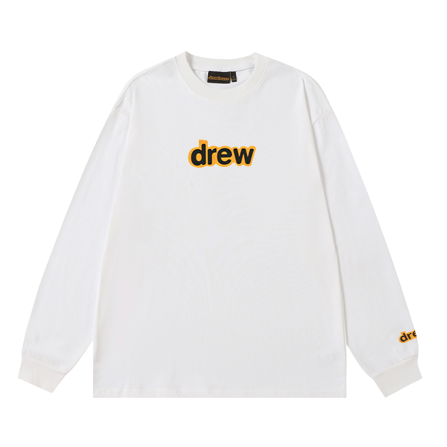 Drew House New drew Classic tape letters T Shirt Men's and Women's Long Sleeve Tshirt Designer Luxury