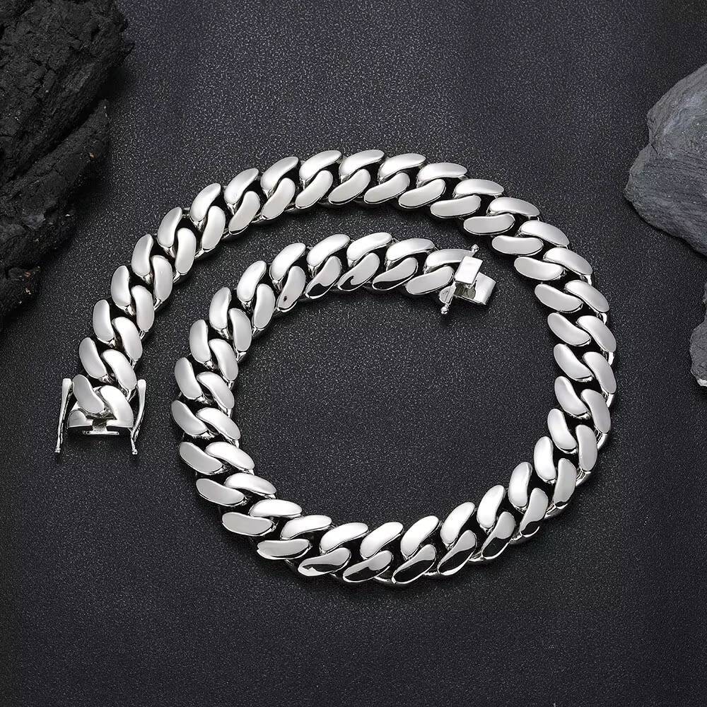 NUOYA Wholesale 22mm 18K Plated Gold Miami Cuban Link Chain Heavy Solid Cuban Chain Necklace for Men Hip Hop Fine Jewelry