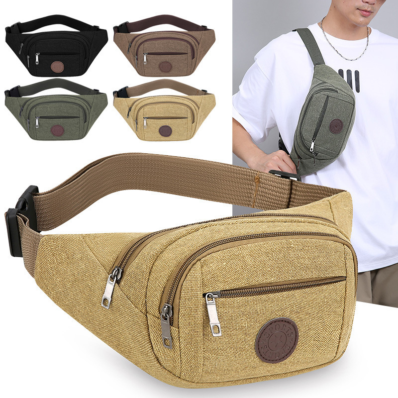 Factory Direct New Men S Canvas Sports Free Shipping Waist Designer Bag Bag Women S Casual Luxury Bag Fashion Large Capacity Storage Cashier Waist Bag