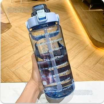 2000ml Water Bottle with Scale and Straw High Temperature Resistant Leakproof Plastic Cup Large Capacity for Men and Women H250911