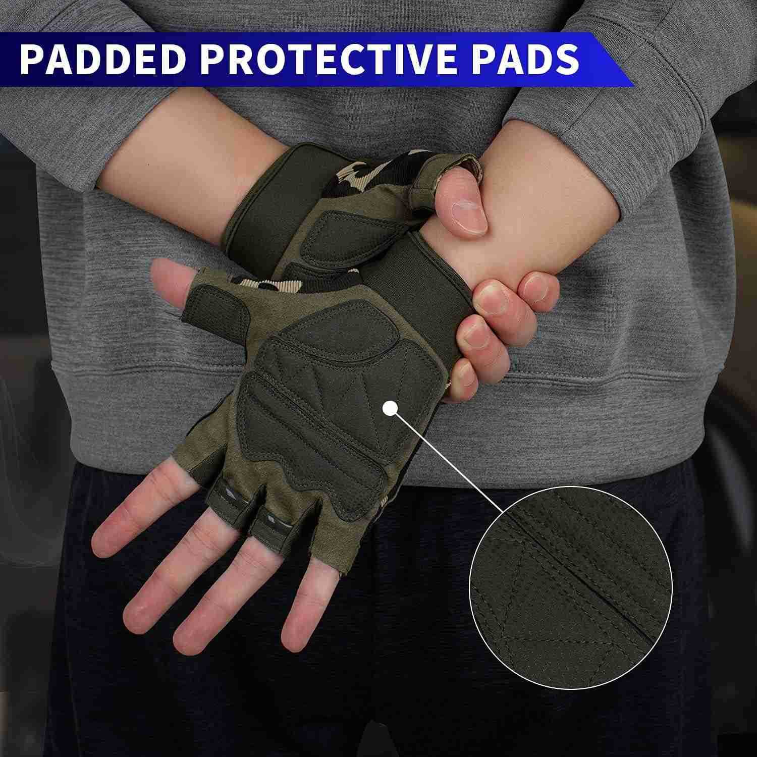 Fingerless Gloves for Airsoft Shooting Half Finger Hunting Hiking Cycling Driving Motorcycle Climbing Work Gloves M210603W250911