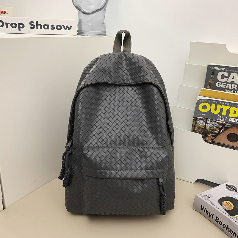 Luxury Bag TB BHULAMTE Designer Bag Men's New Versatile Backpack For Students Casual Laptop Backpack Woven PU Leather Trendy And High-end Travel 