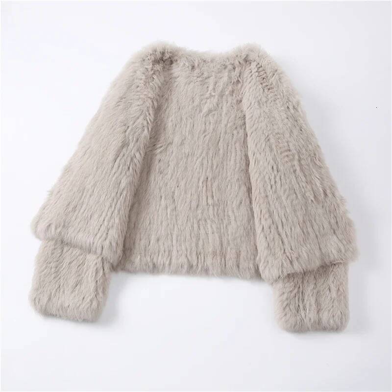 Aorice Women Real Rabbit Fur Coat Jacket New Female Knitted Casual Coats Jackets Parka CT125