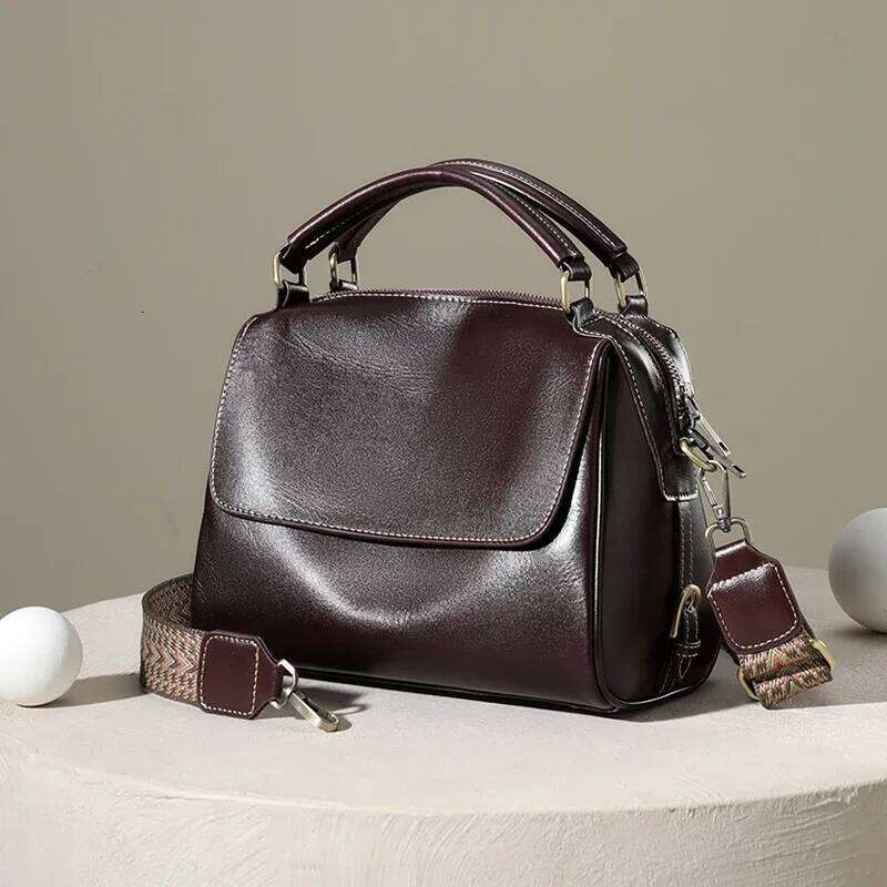 Women Cow Leather Crossbody Bags Female Retro Casual Cowhide Large Capacity Shoulder Bag Ladies Fashion Designer Handbags