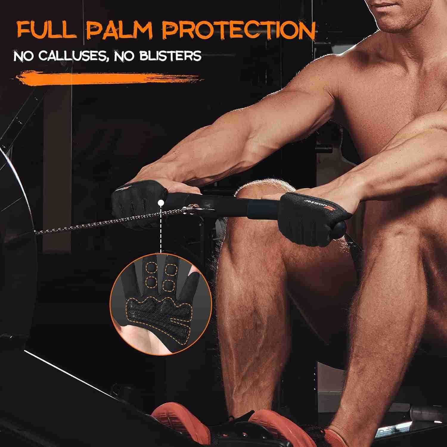 Partial Weight Lifting Gloves 34 Finger Workout Gloves for Men Women Full Palm Protection Silicone Grip Gym for Weightlifting Exercise Fitness Smartwa
