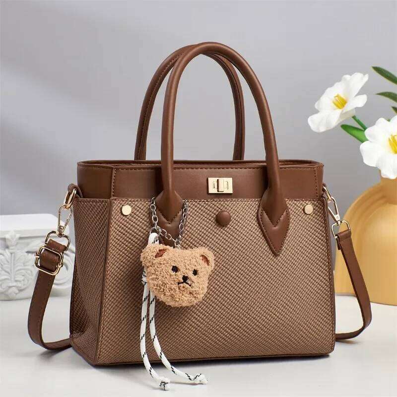 Trendy Women S Large Square Tote Soft Pebbled Leather Shoulder Crossbody Bag Fashionable Everyday Commuter Bag