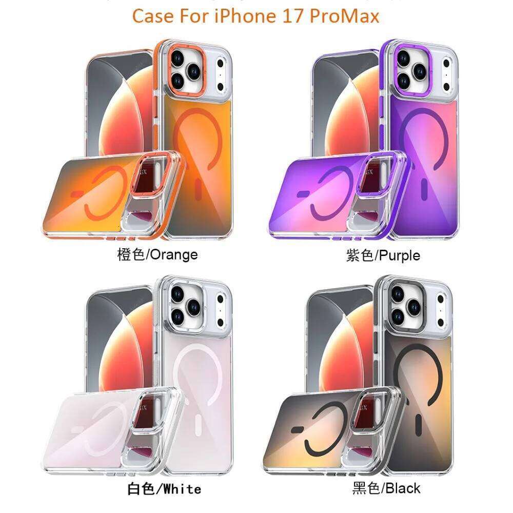Quality Metal Lens Magsafe Phone Case for iPhone 17 Air 16 Pro Max 16E 15Plus 14 13 12 11 Wireless Charge Discolour Cover