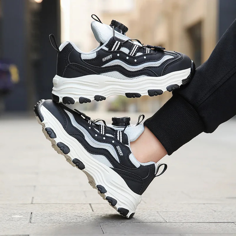 Rotary Buckle n Childrens Boy Sneakers Mesh Breathable Running Kids Purple Platform Casual Sports Shoes For Girls C260130