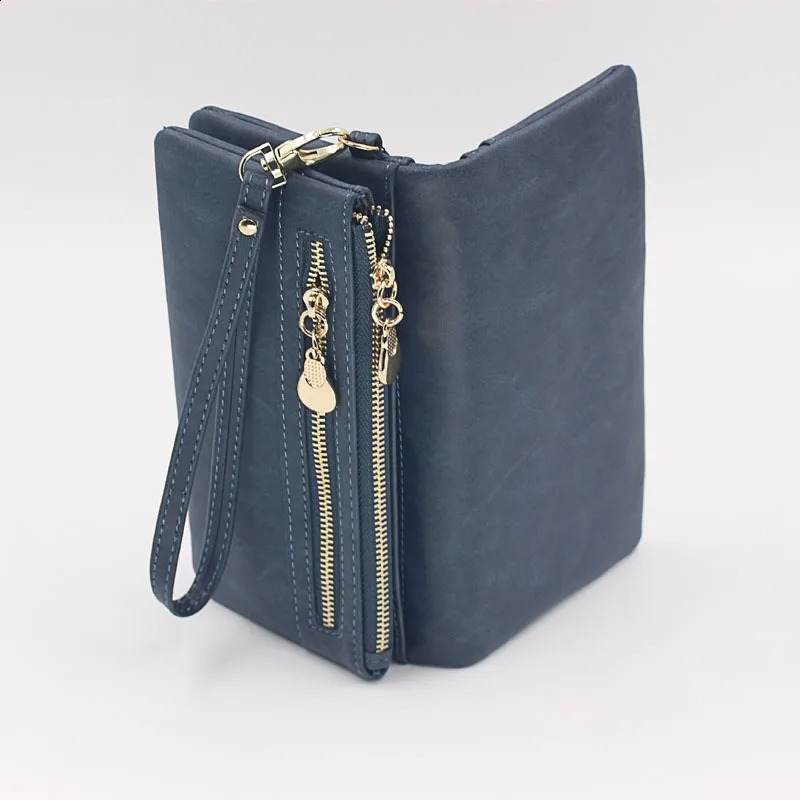 PUOU 2025 Fashion Zipper Purses Womens Wallets Envelop Long Wallet Women Long Section Clutch Wallet Soft PU Leather Money Bag250906