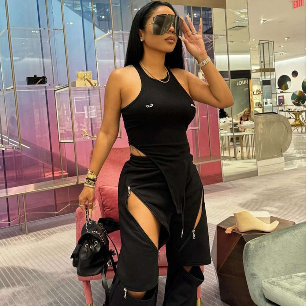 Trendy Summer Women's New Sexy Hot Girl Round Neck Hollow Out Crotchless Three-Dimensional Designer Shoe Decorated One-Piece Top