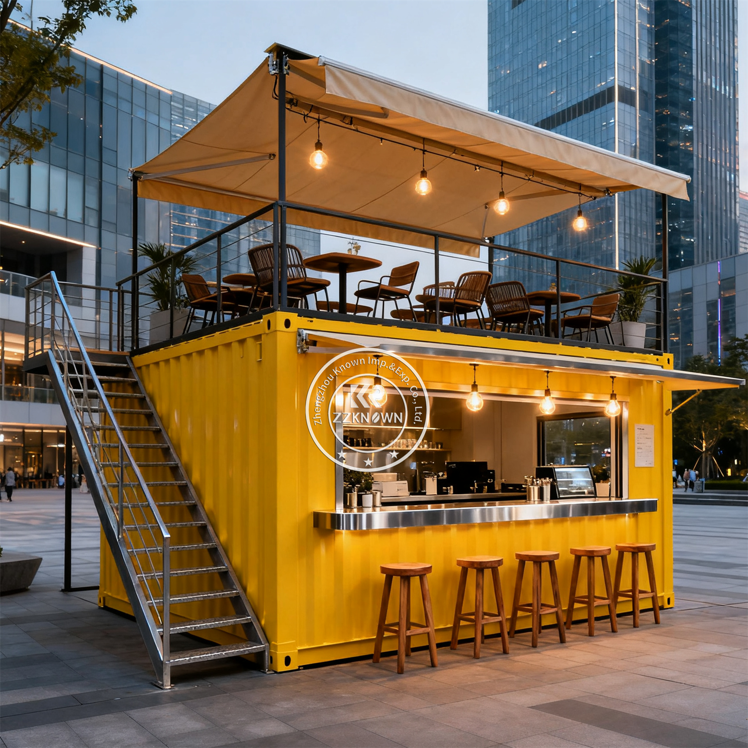 High Quality Fast Install Steel Container Restaurant Outdoor Modular Coffee Kiosk Prefabricated Modular Container Bar For Sale
