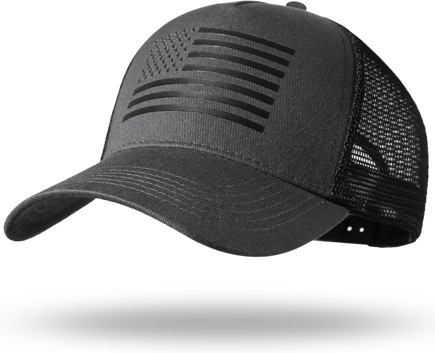 American Flag Trucker Hat Snapback Hat, Baseball Cap Men Women Breathable Mesh Side, Adjustable Fit for Casual Wear