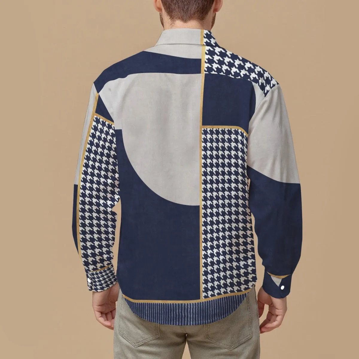 DHgatepod Men's Slim Fit Printed Long Sleeve Shirt - Lightweight Breathable Button Down Shirt for Casual & Formal Wear