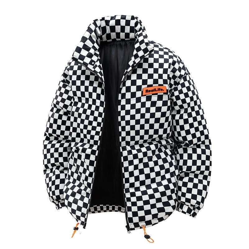 Square Unisex Winter New Loose Thickened Coat Couple Style Stand Collar Cotton Padded Jacket for Men