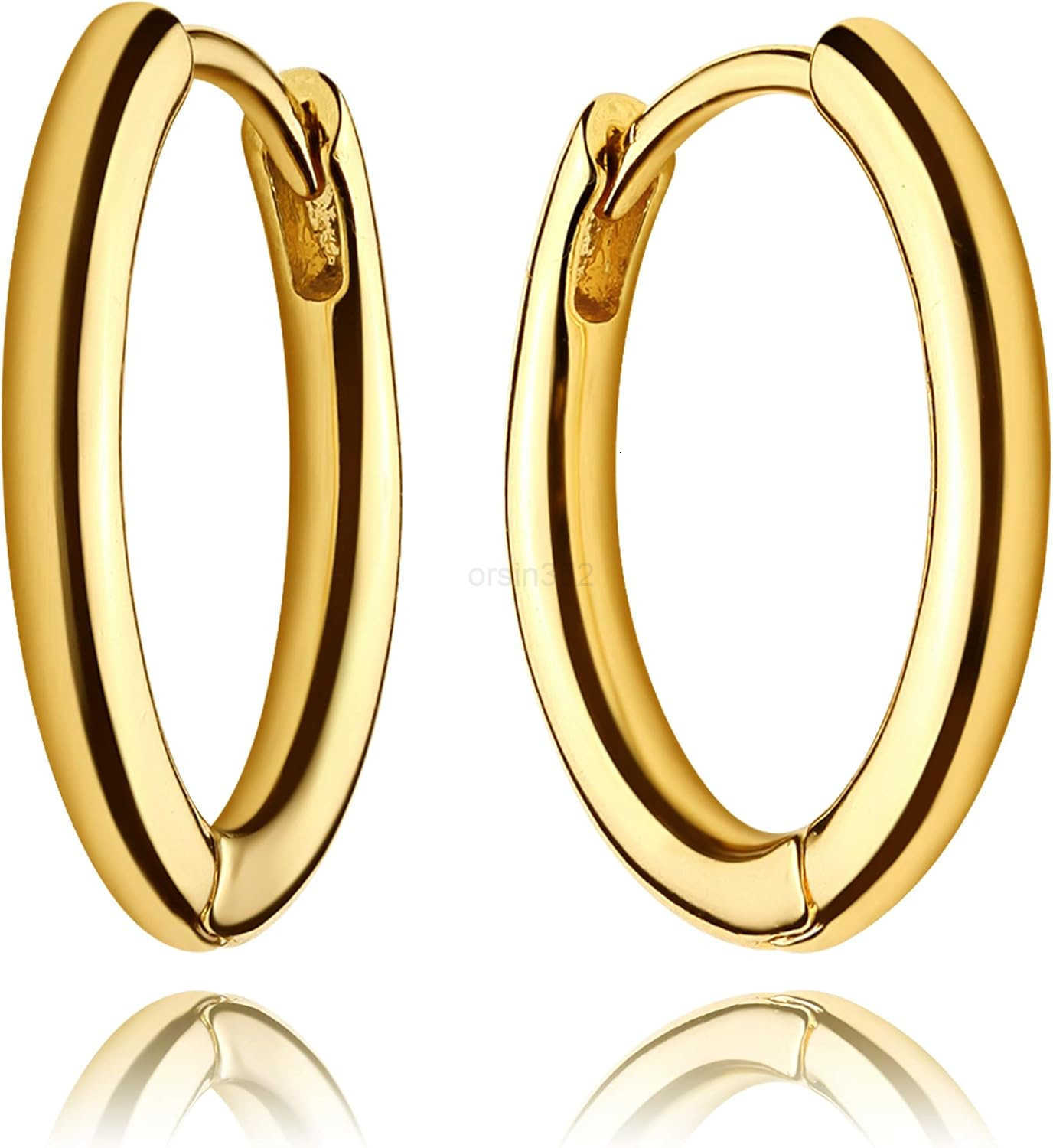 Studios Dainty CZ Huggie Hoop Earrings 14K Gold Plated Chunky Simple Cute Thick Round Frill Bead Ball Starburst Cuff Earrings Cubic Zirconia Hoop Earr