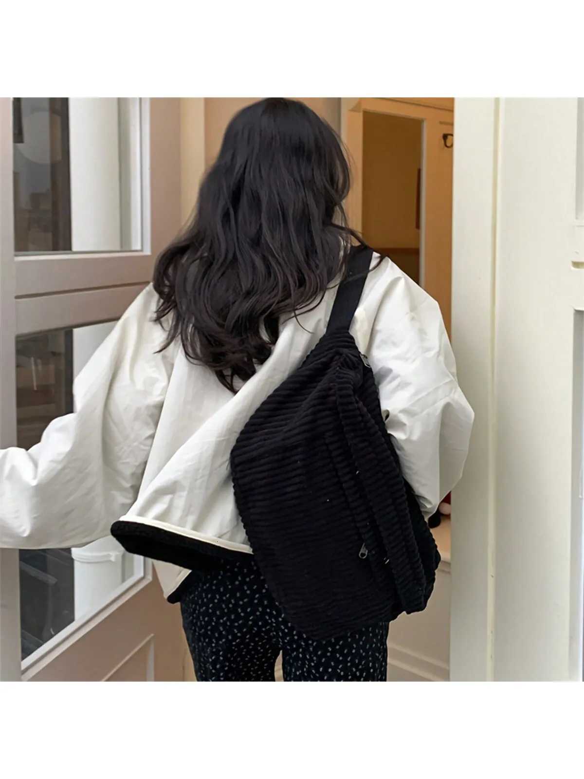 1pc ExtraLarge Corduroy Sling Bag Stylish Crossbody for All Occasions Spacious MultiPurpose Comfortable Design Z250911