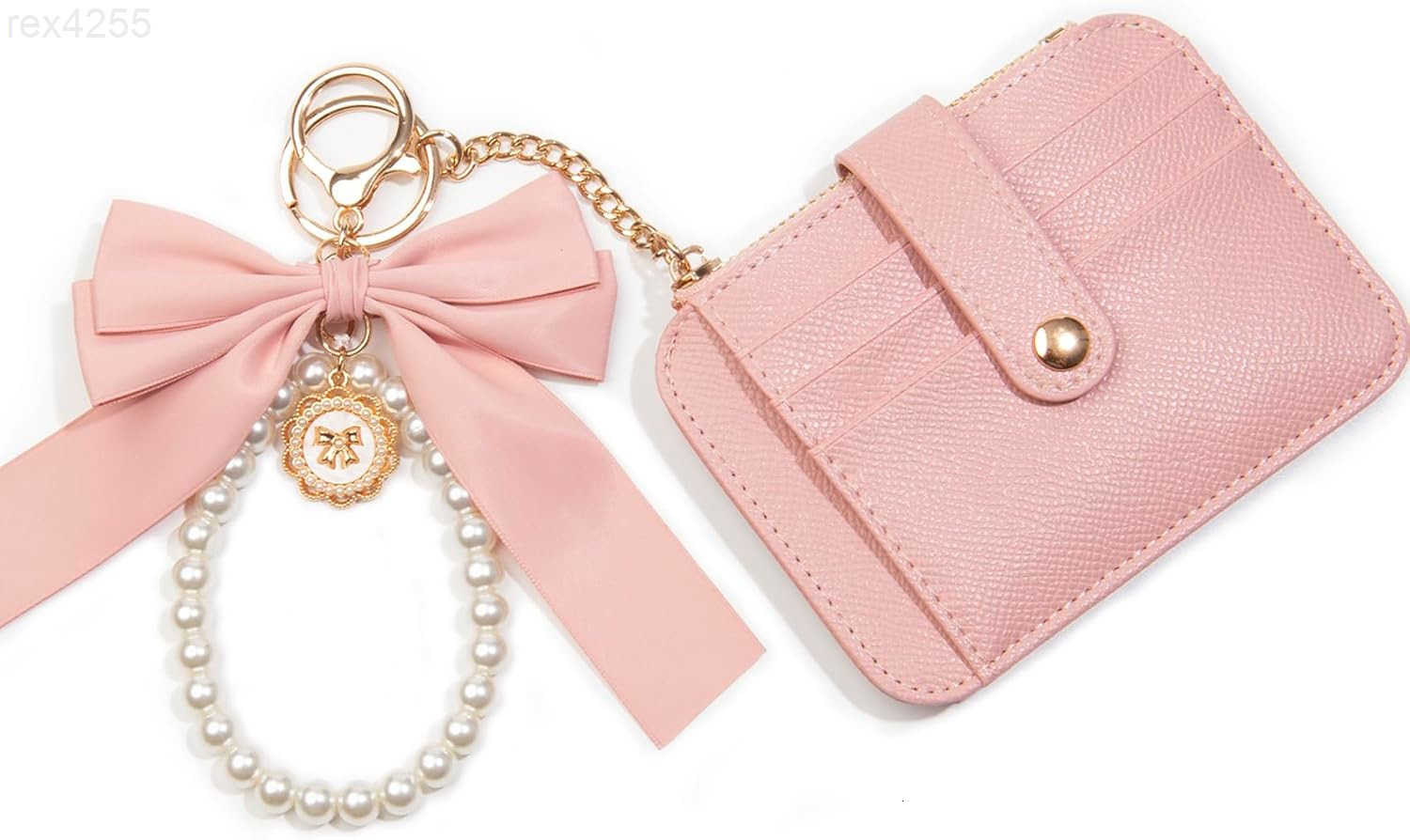 2pcs Bow Keychain Cute Keychain Wristlet Keychain Ribbon Keychain Pearl Bag Charm for Purse Handbags BackpackW250911