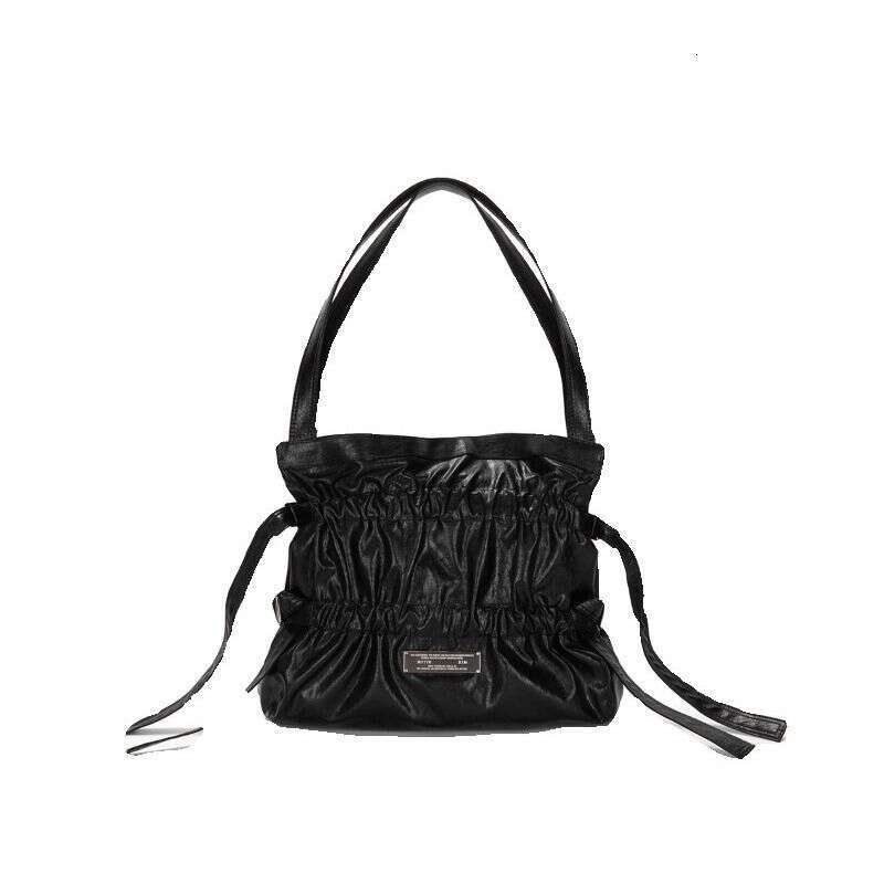 Korean Designer INS Fashion Girls Pleated Design Ribbon Multifunctional Handbag