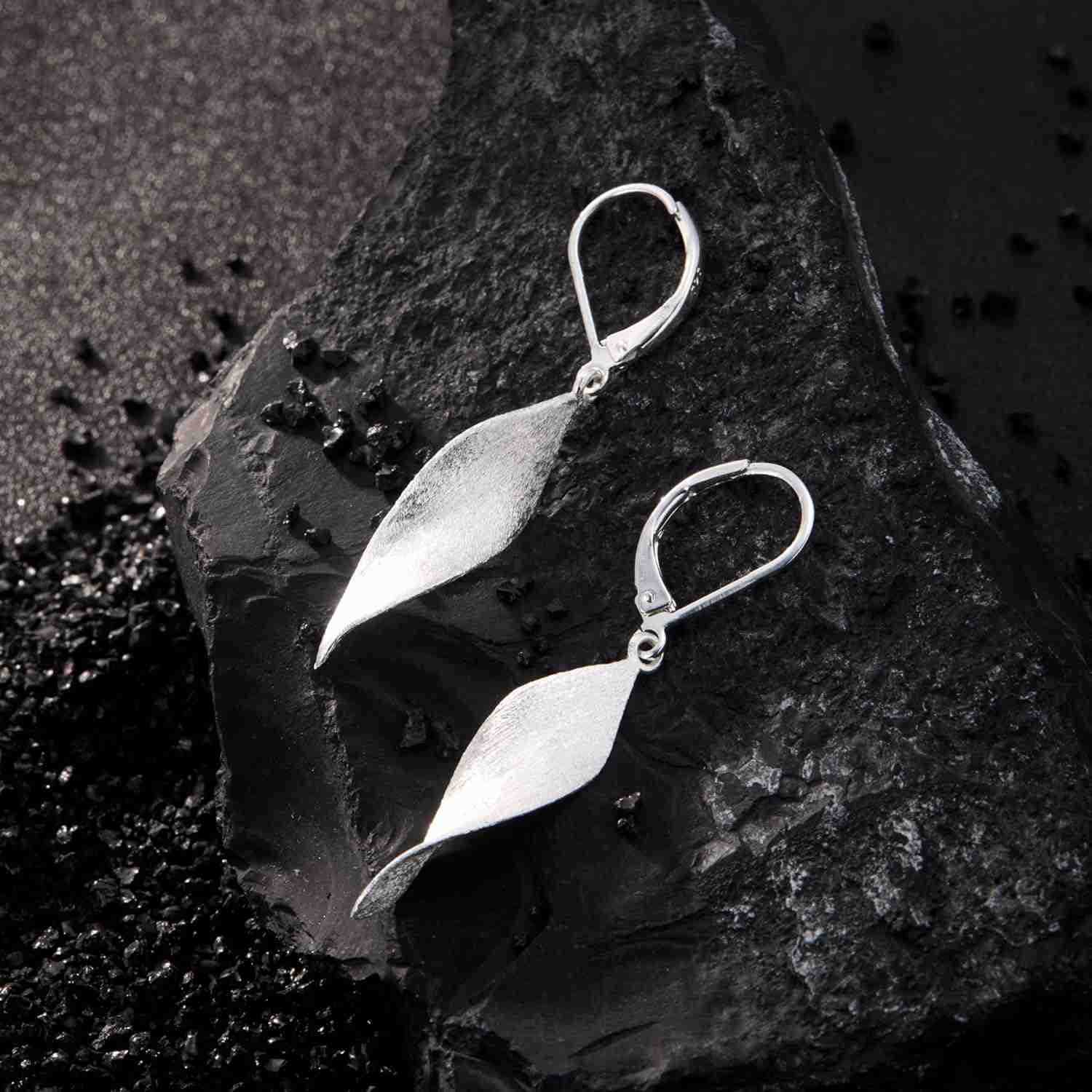 925 Sterling Silver Twisted Dangle Earrings for Women Hypoallergenic Handmade Earrings Spiral Leverback Drop Dangle Earrings Trendy for Women Jewelry 