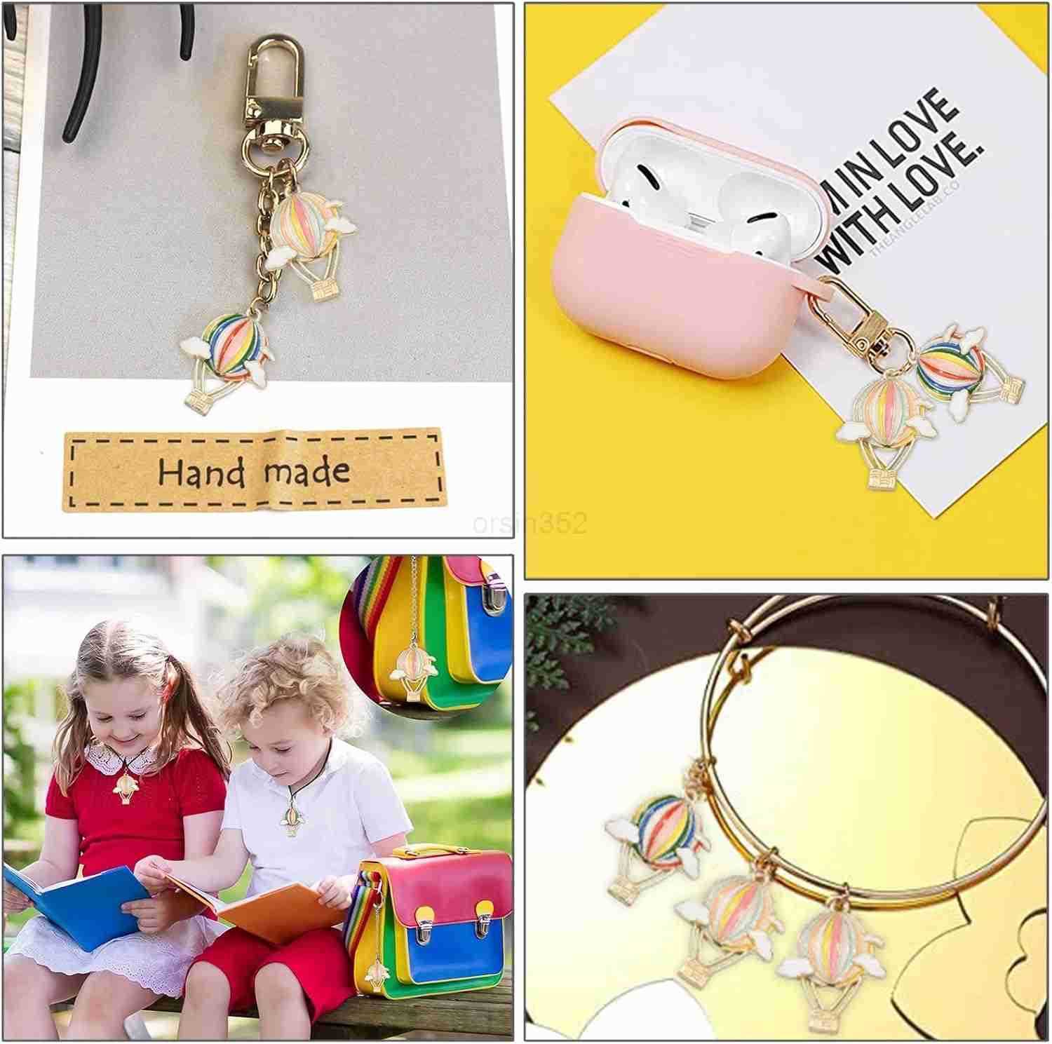 20Pcs Enamel Balloon Charms Hot Air Balloon Charms Party Jewelry Accessories for Earrings s Necklace Jewelry MakingW250911