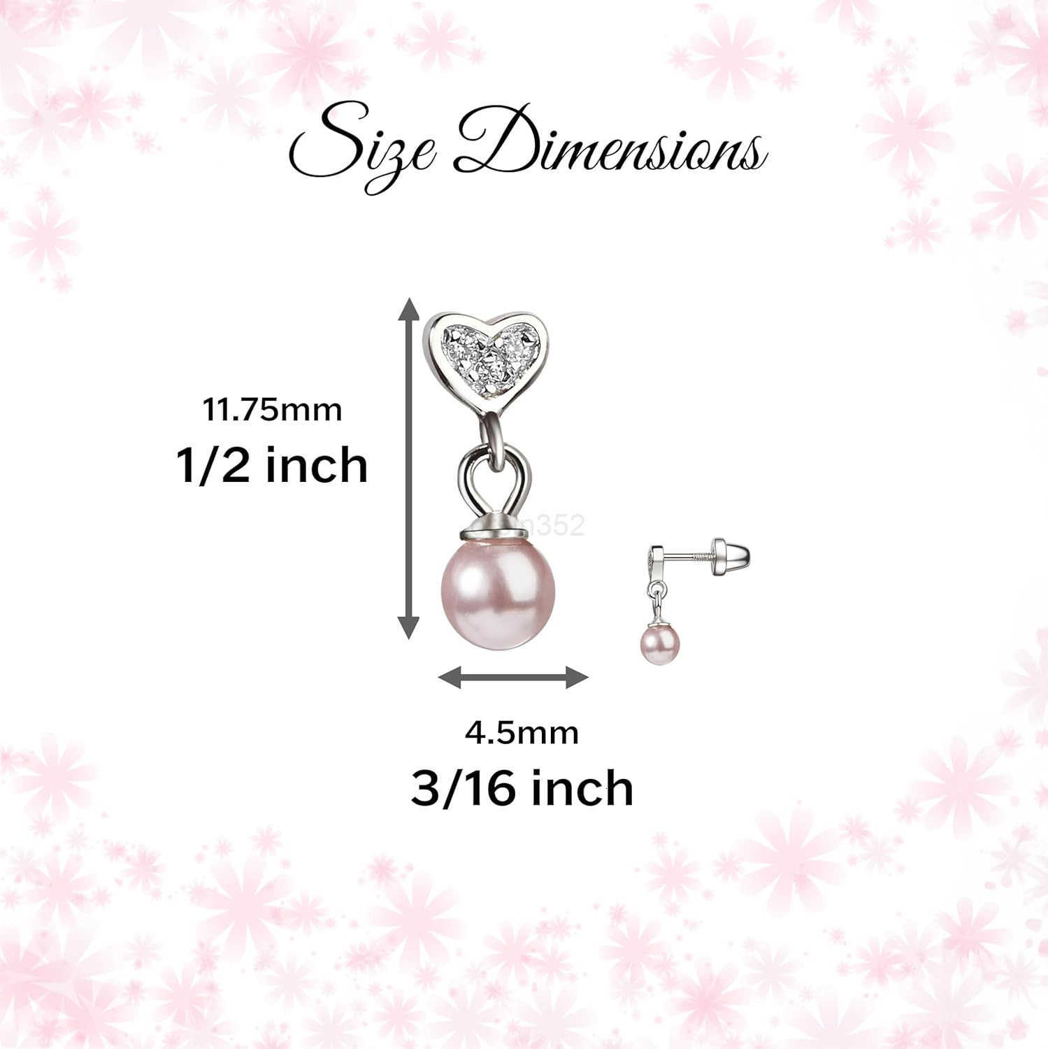 Moments Girls Sterling Silver Earring with Drop Cultured Pearl and Screw BacksW250911