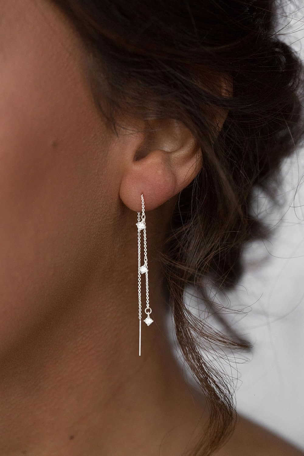 Dangle Earrings for Women Dainty Long Hanging 14K GoldSilver Chain Earrings Trendy Hypoallergenic Dangling CZPearl Threader Earrings for Women Jewelry