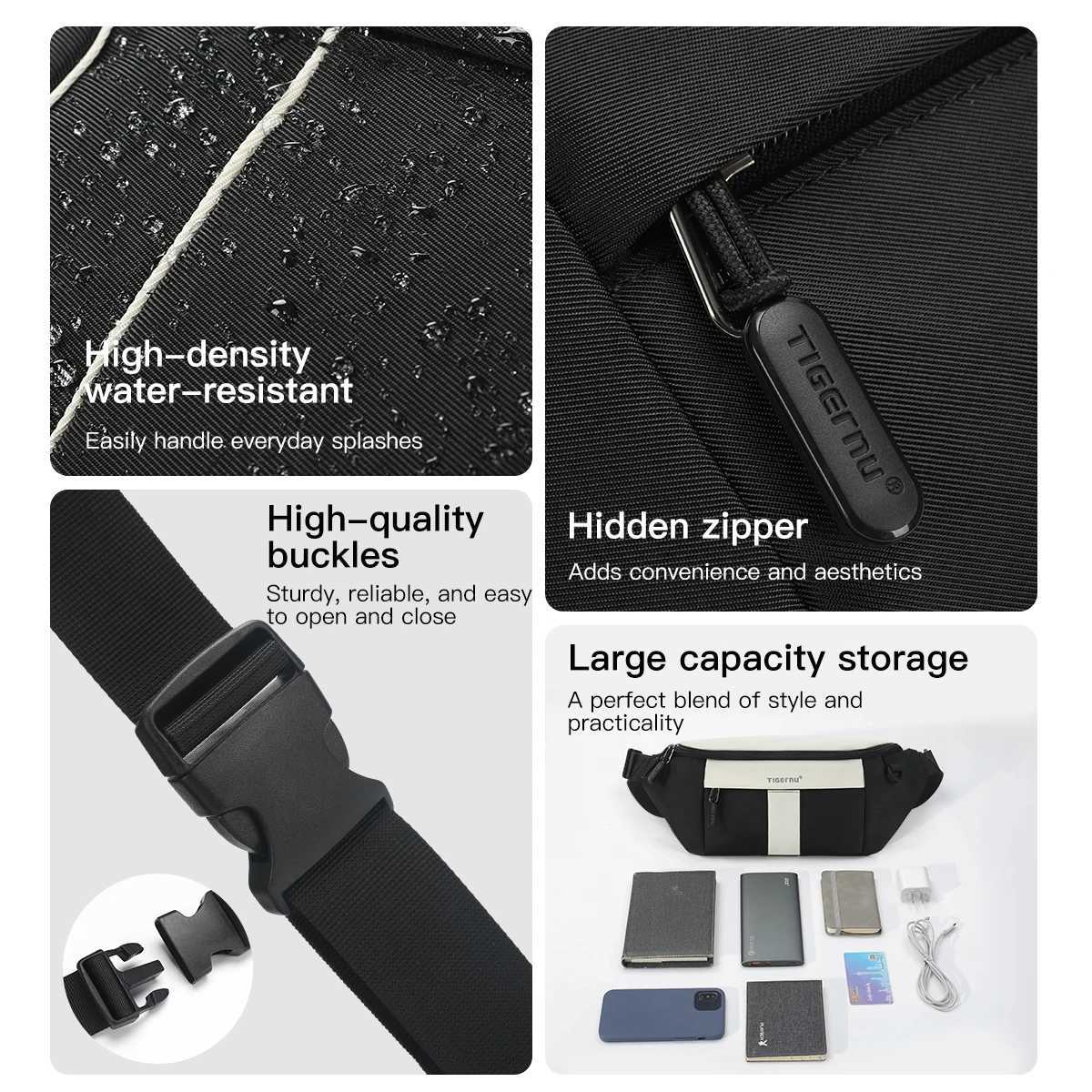 Tigernu Chest Bag Fashion Crossbody Bag Street Trend Chest Pack Unisex High Quality Shoulder Bag Designer WaistBag Z250911