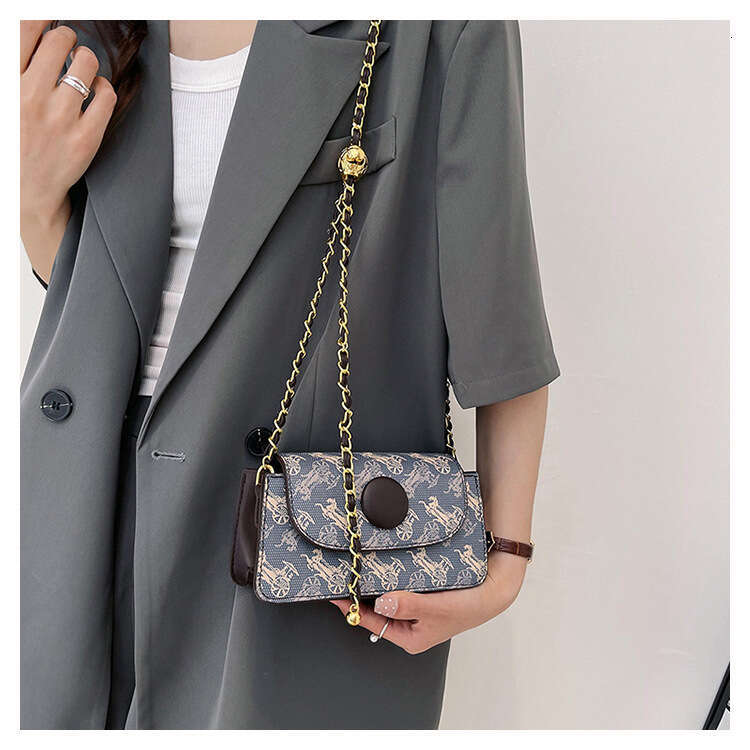 Designer Bag Vintage Elegant Shoulder Bags for Women Trendy Chain Women's Small Square Bag 2025 New Pattern Printed Phone Shoulder Crossbody Bag