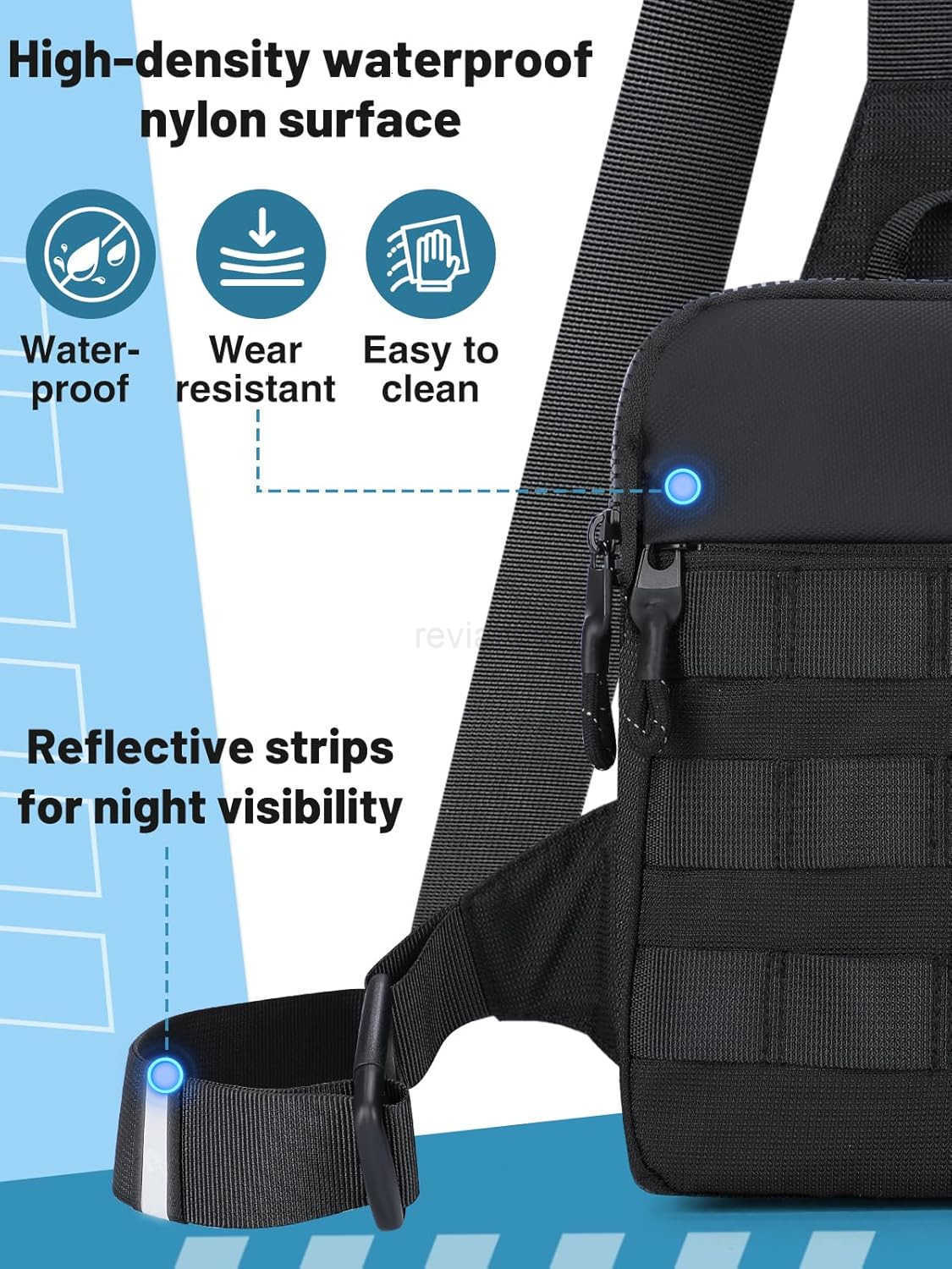 Small Sling Bag for Men Tactical Molle Crossbody Bag with HighVisibility Orange Lining Comfortable Waterproof Phone Chest Bags Pouch for Hiking Travel