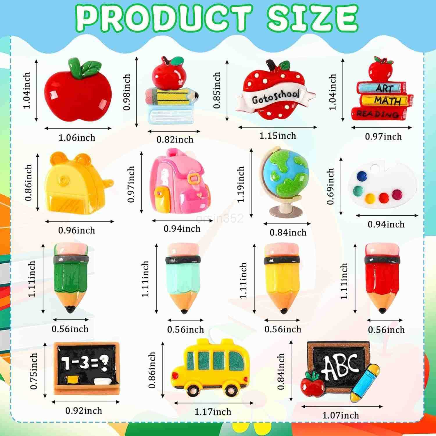 Back to School Resin Charms Pencil Book Blackboard Flatback Resin for DIY Crafts Cell Phone Case Photo Frame Hairpin Keychain Earrings Jewelry Making 