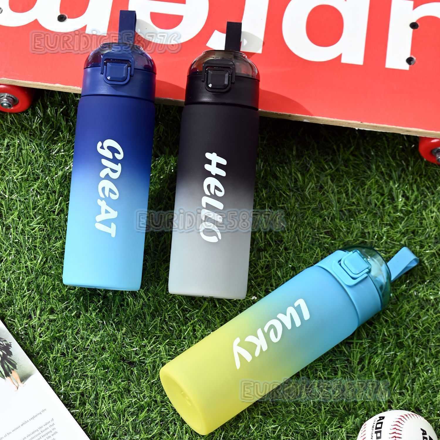 Temu Sports Water Bottle Highend Matte Gradient Color Water Cup Outdoor Portable Water Bottle H250911