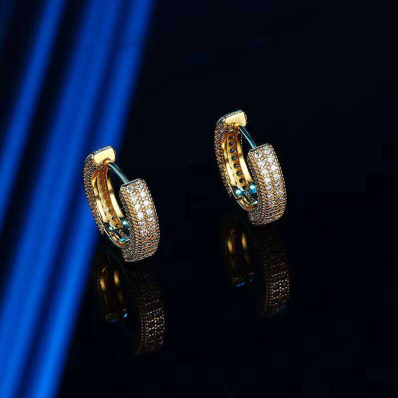 QYT Fine Jewelry S Sterling Sier Moissanite Earring High-end Ins Design Full Dia Hoop Earrings