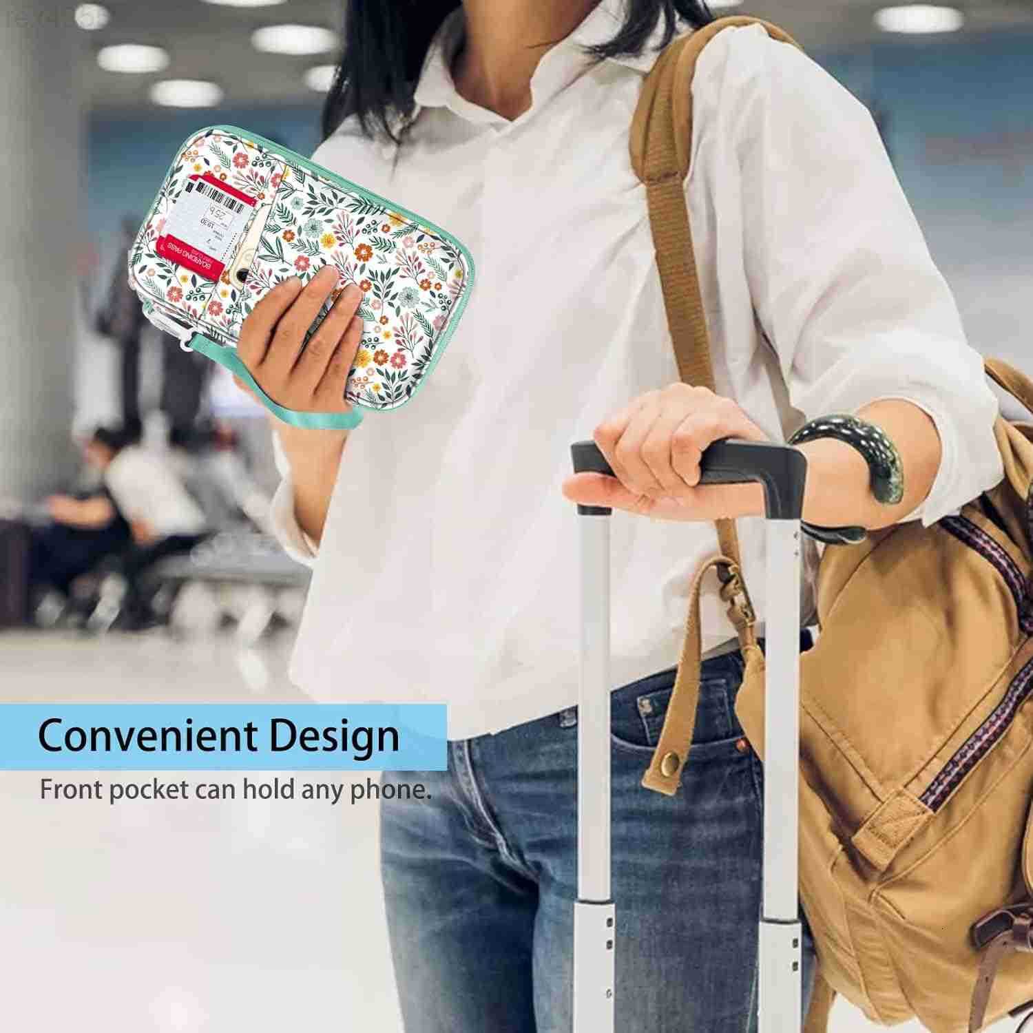 Family Passport Holder for Travel 6 People Big Capacity RFID Blocking Travel Document Organizer Clutch Bag with Pen Holder Keychain Credit Cards Case 