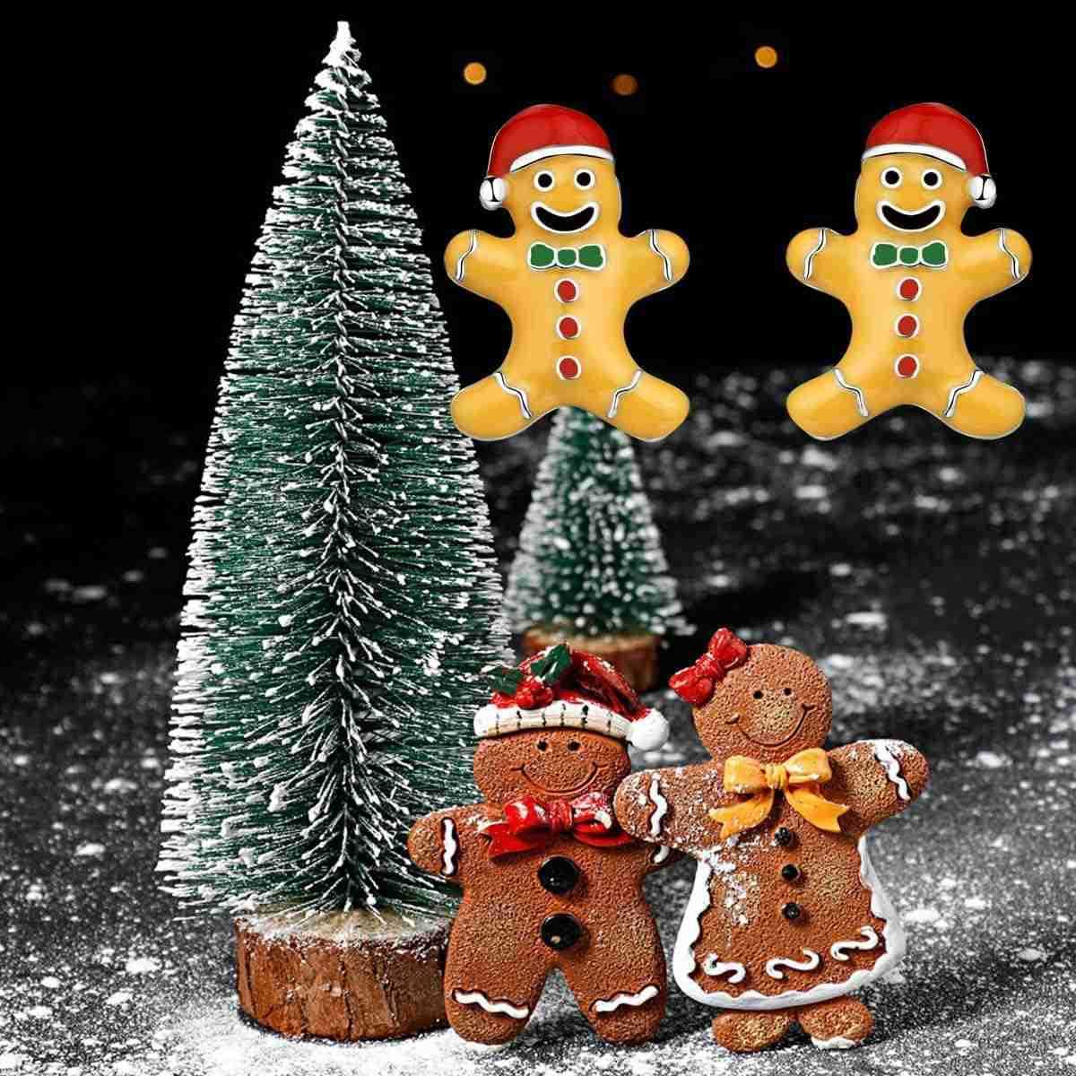 Christmas Reindeer Snowman Santa Christmas Tree Earrings for Women Sterling Silver Hypoallergenic Winter Party Christmas Stud Earrings Christmas Jewel