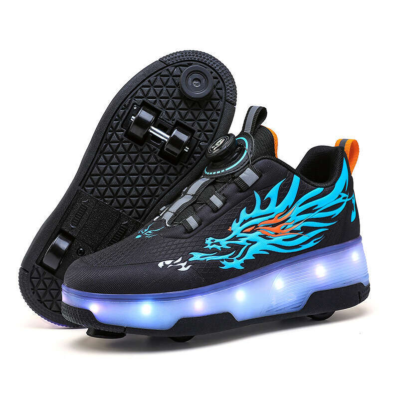 New Style Roller Free shipping new Small Four-Wheel Sports Skates Boys' Light-Up Shoes Flying