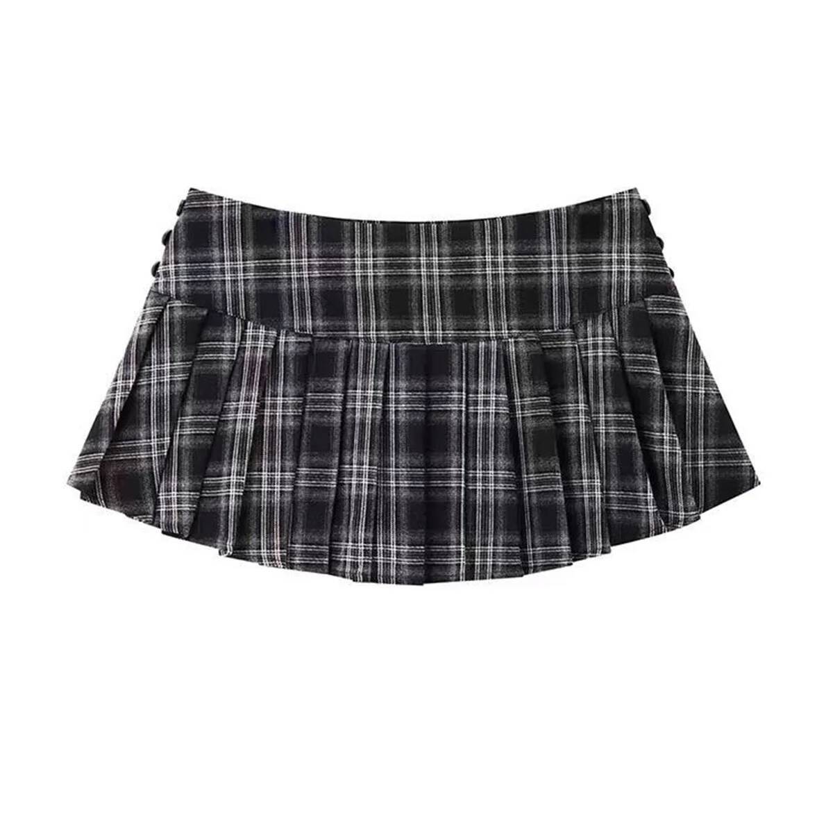 Mini For Woman Korean Fashion Plaid Women Y2k Clothes Cute Short Haruku Vintage Pleated Skirts Preppy dongdumaoyi