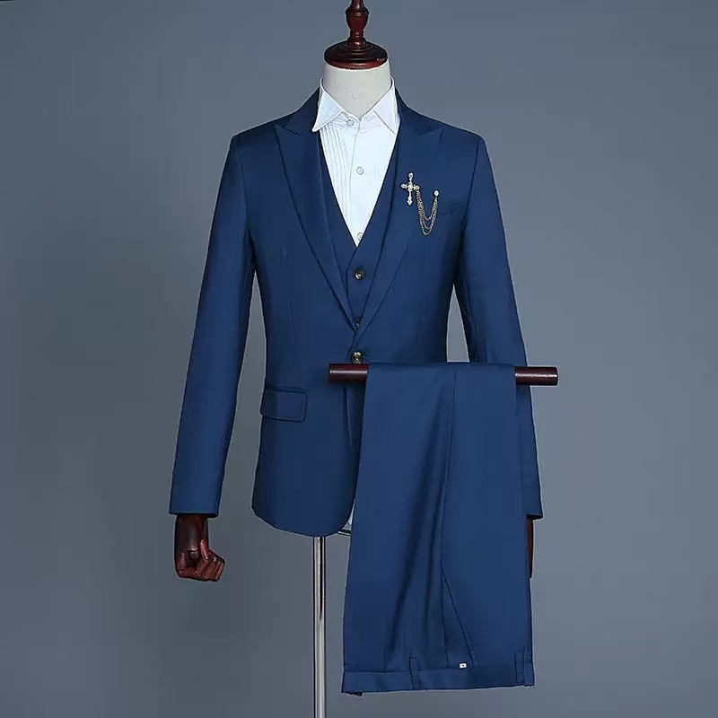 T1718 men's casual suit business solid color suit