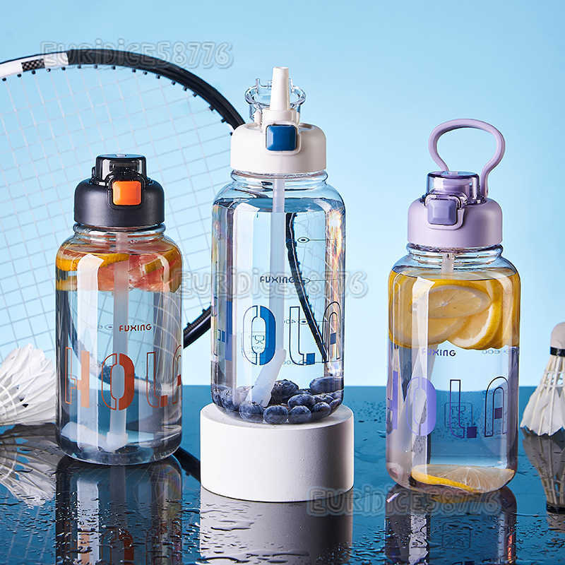 Summer Sports Water Bottle for Men and Women Outdoor Plastic Water Bottle Portable High Temperature Resistant Plastic Cup Simple and Stylish Space Cup