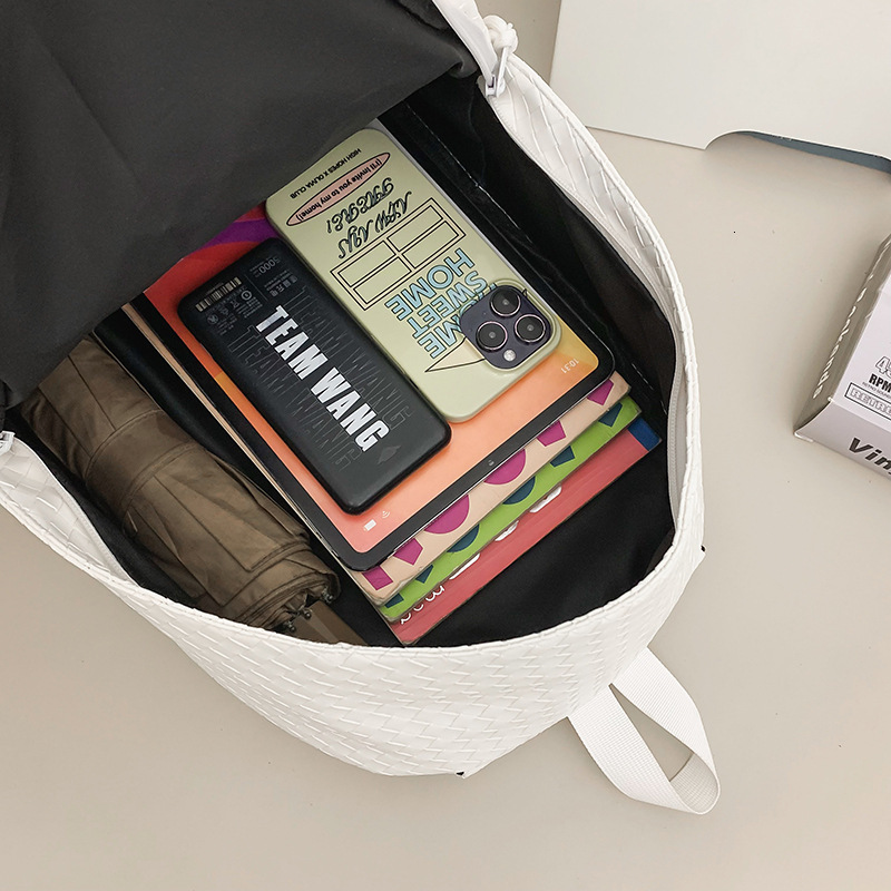 Luxury Bag TB BHULAMTE Designer Bag Men's New Versatile Backpack For Students Casual Laptop Backpack Woven PU Leather Trendy And High-end Travel 