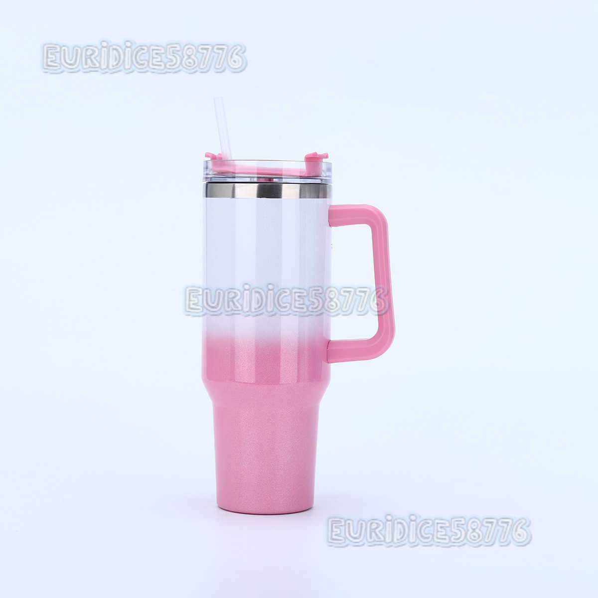 40oz Gradient Straw Ice Cup 304 Stainless Steel Insulated Cup Large Capacity Portable Car Cup H250911