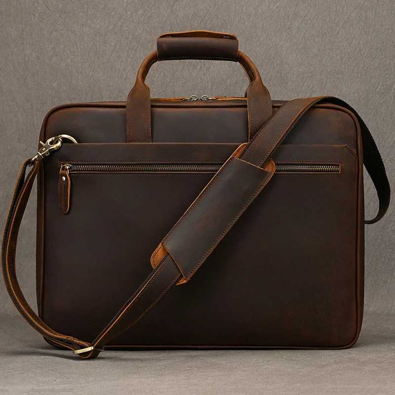 Luufan Genuine Leather Mens Briefcase Bag Fit 156 Laptop Business Handbags Daily Working Tote Cow Leather Male Computer bags Z250906