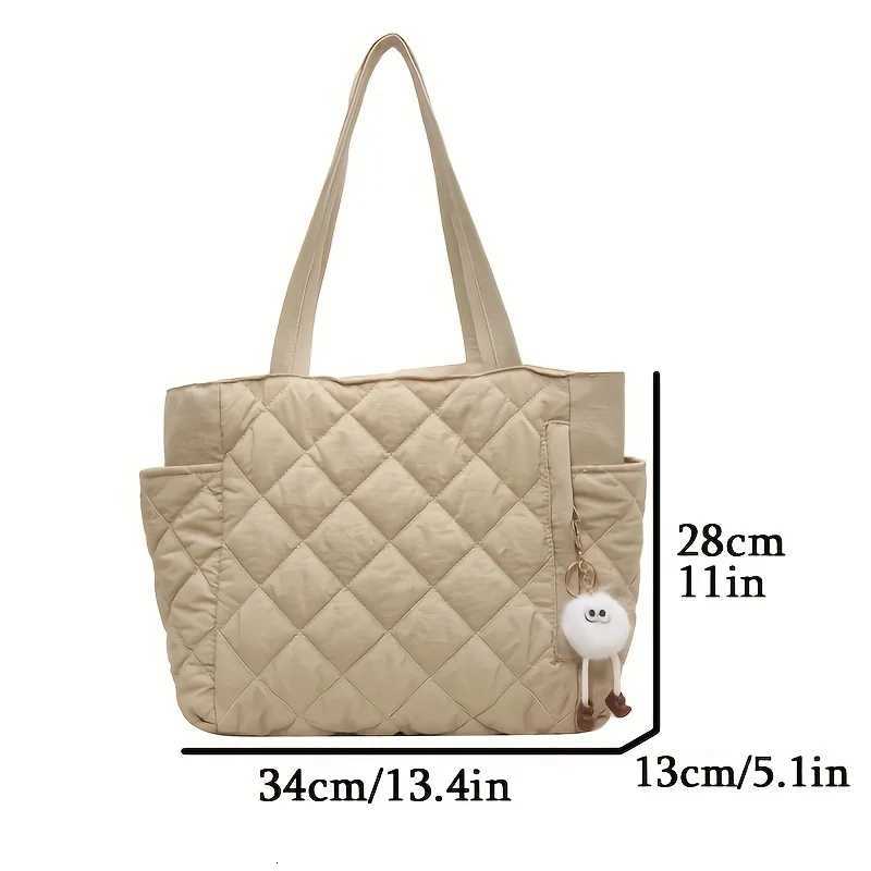 Korean Ins Womens Tote Bags Large Capacity Shoulder Bag Lightweight Soft Nylon Handbag For Daily Shopping Travel Z250911