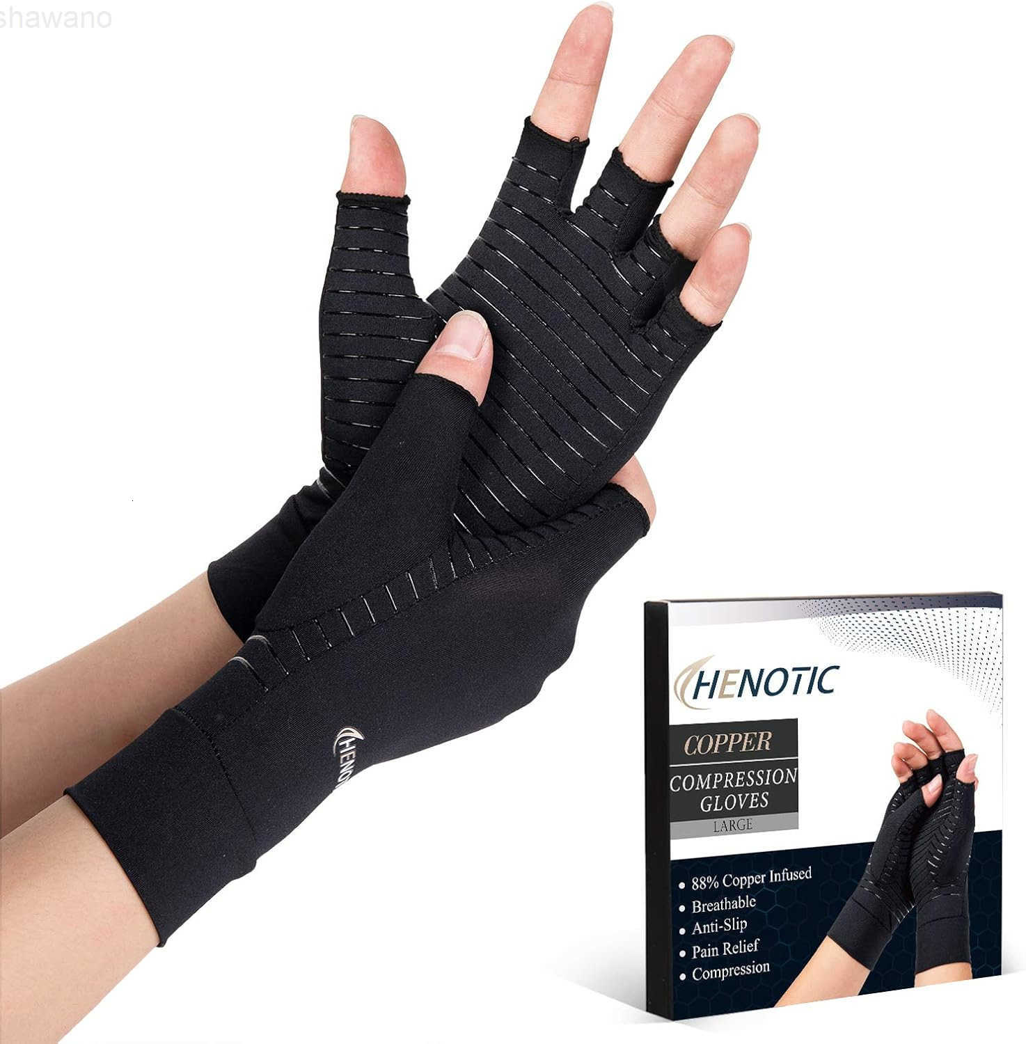 Arthritis Gloves for Women Men Fingerless Breathable Moisture Wicking Arthritis Compression Gloves for Relieving Carpal Tunnel Aches Rheumatoid Pains 