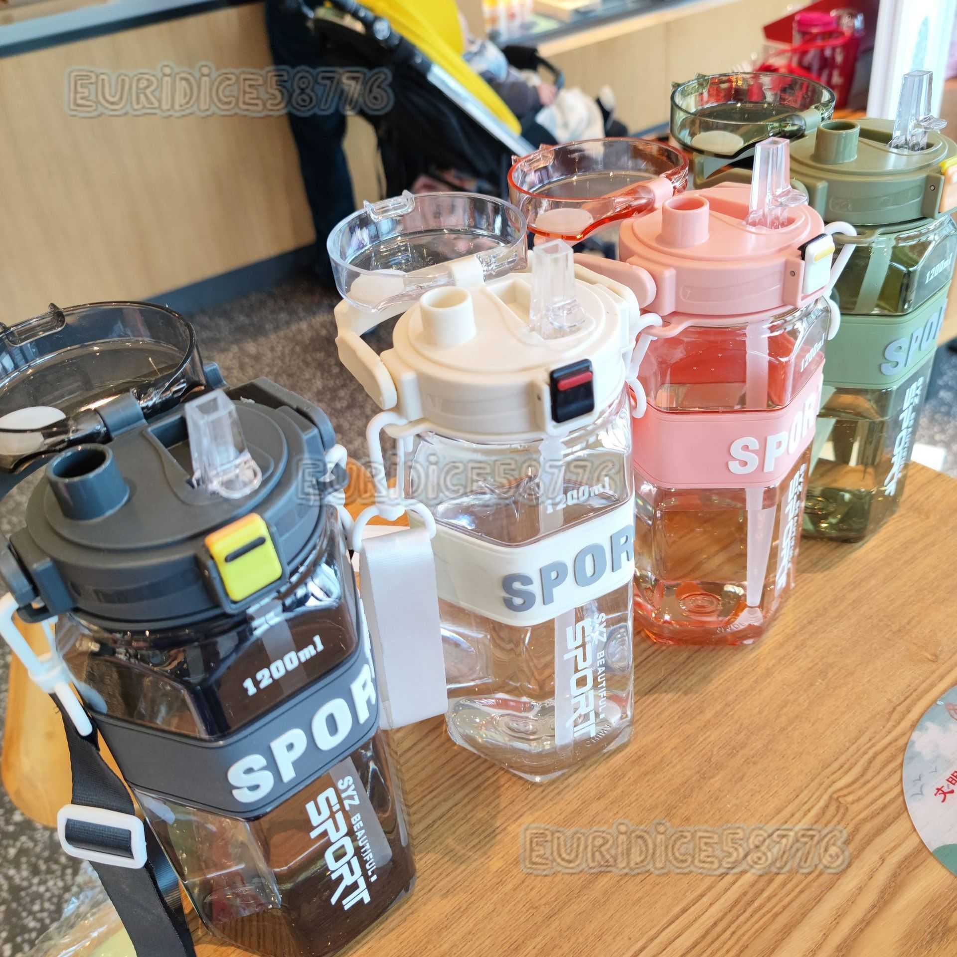 Summer New Transparent Water Cup Portable Strap Large Capacity Outdoor Sports Water Cup H250911