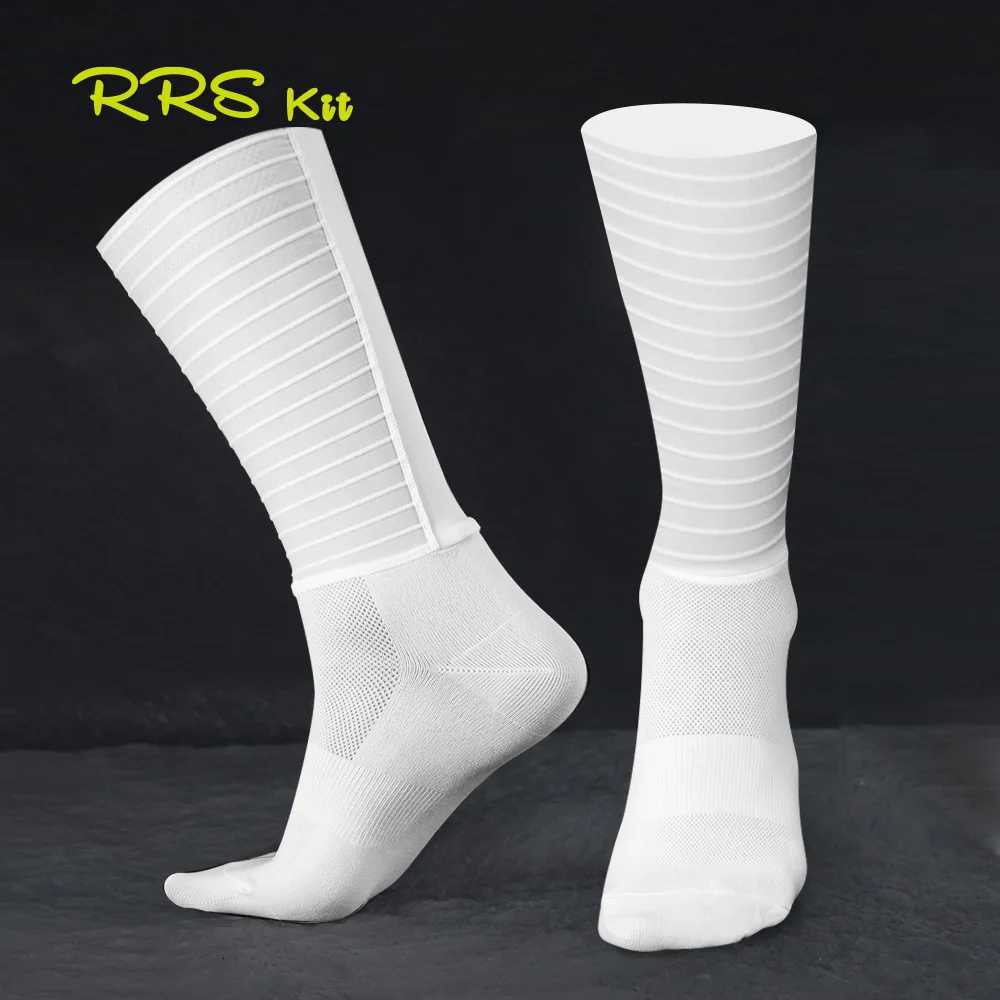 Rrskit Aero Socks TPU Anti Slip Summer Whiteline Cycling Socks Men Bicycle Sport Running Bike Socks Breathable and comfortable D250911