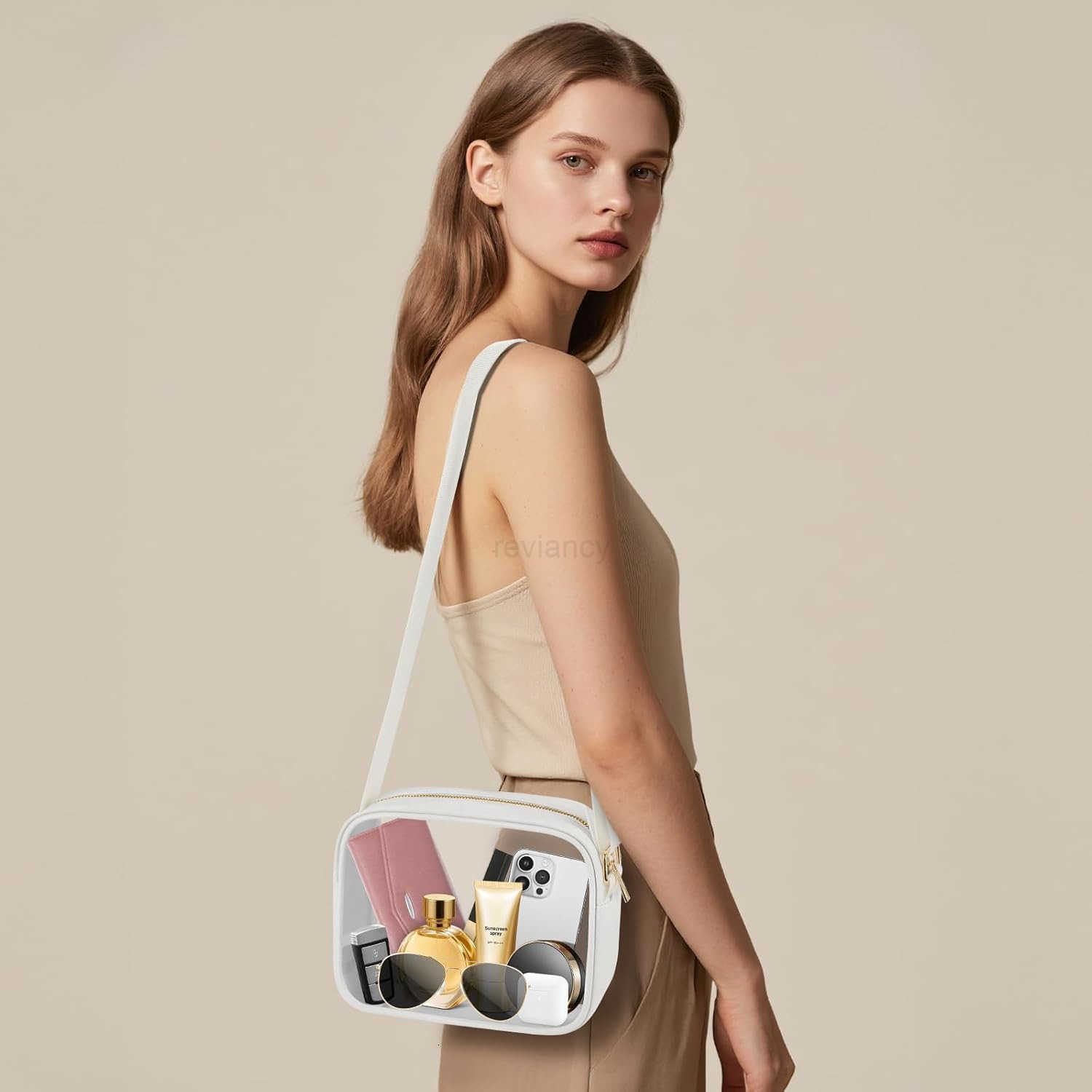 Clear Bag Stadium Approved Clear Bags with Adjustable Strap Clear Stadium Bag for Women Men Concerts SportsW250911