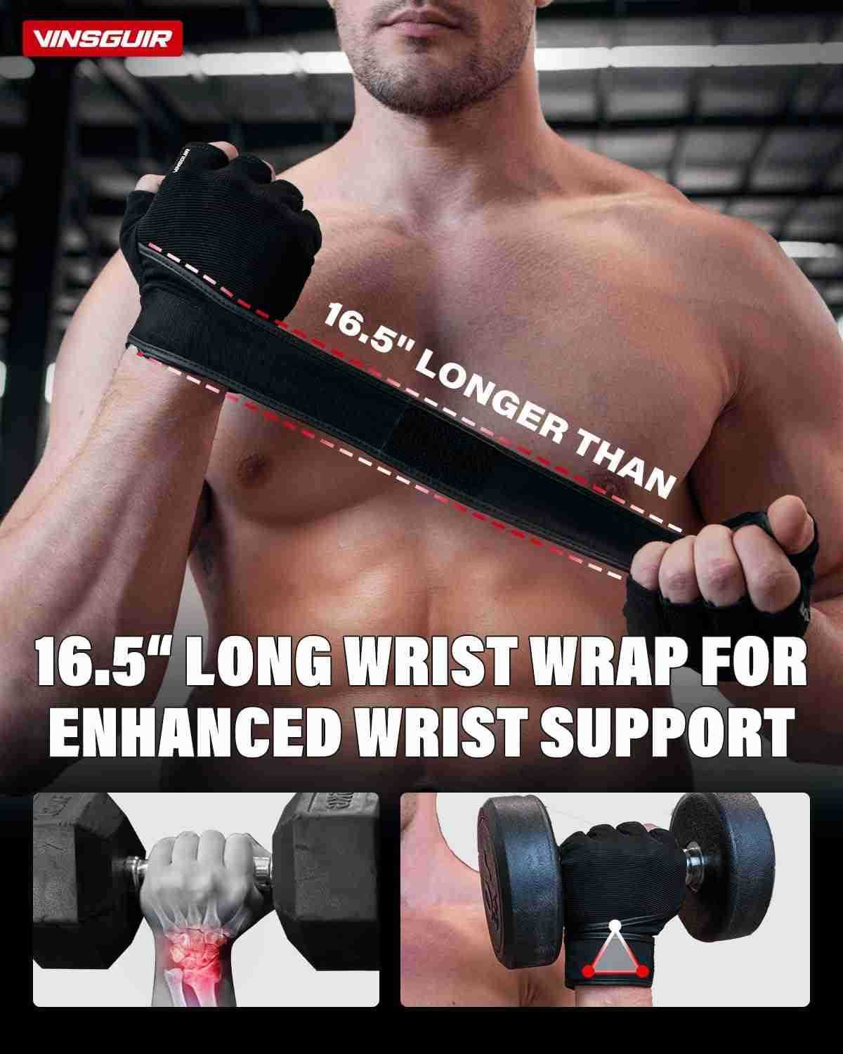Weight Lifting Gloves with Wrist Support for Men and Women Gym Training Cycling Pullups Rowing ClimbingW250911