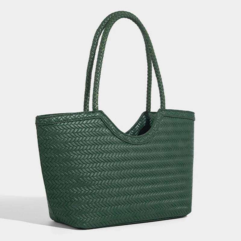 Large Capacity Commuter Woven Women's Handbag 2025 New High Quality Basket Shoulder Fashion Versatile Tote Bag