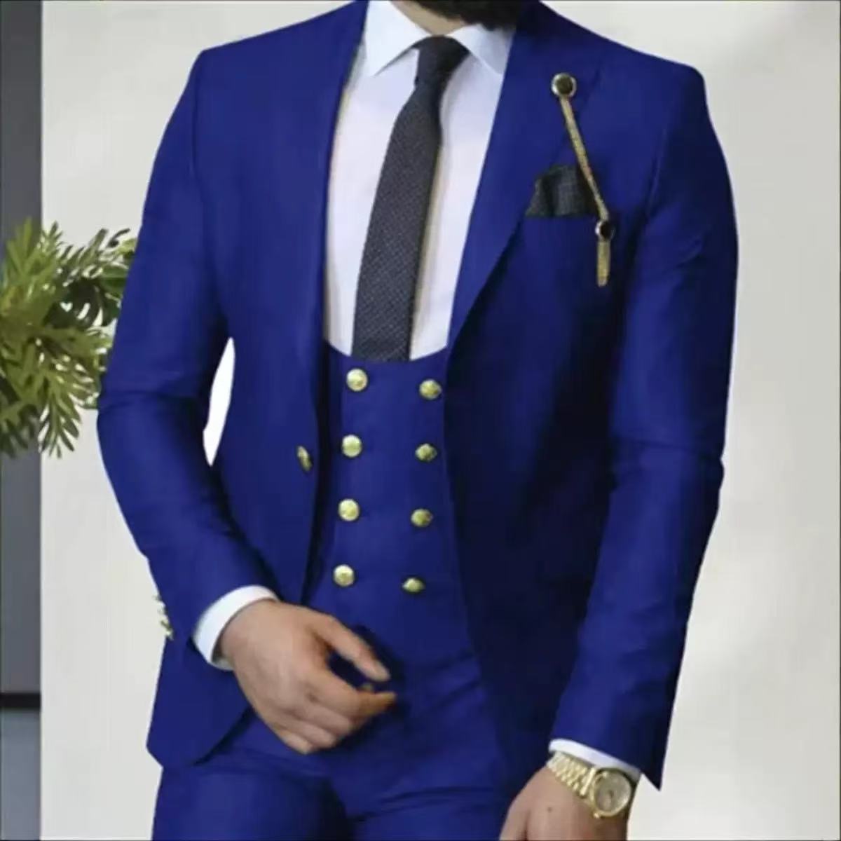T1717 Men's Casual Suit Business Solid Color Suit